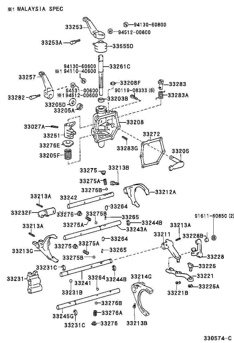 Gear Shift Fork Lever Shaft