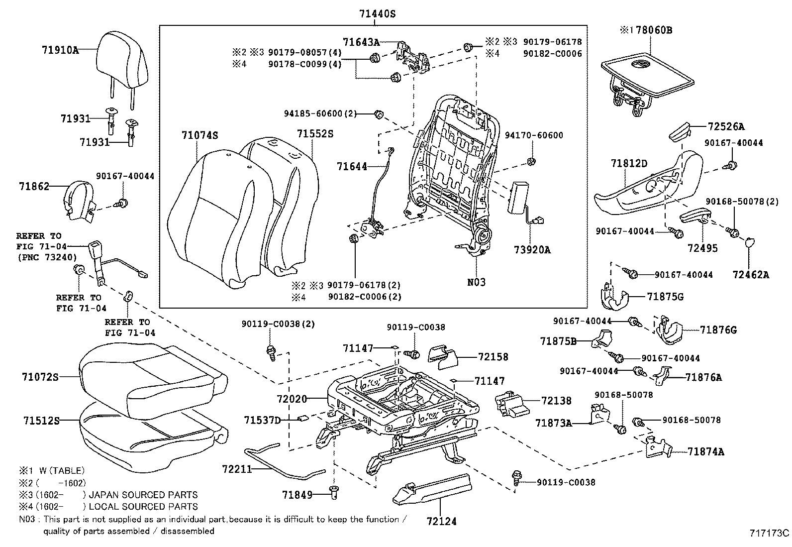 Asiento delantero y riel del asiento