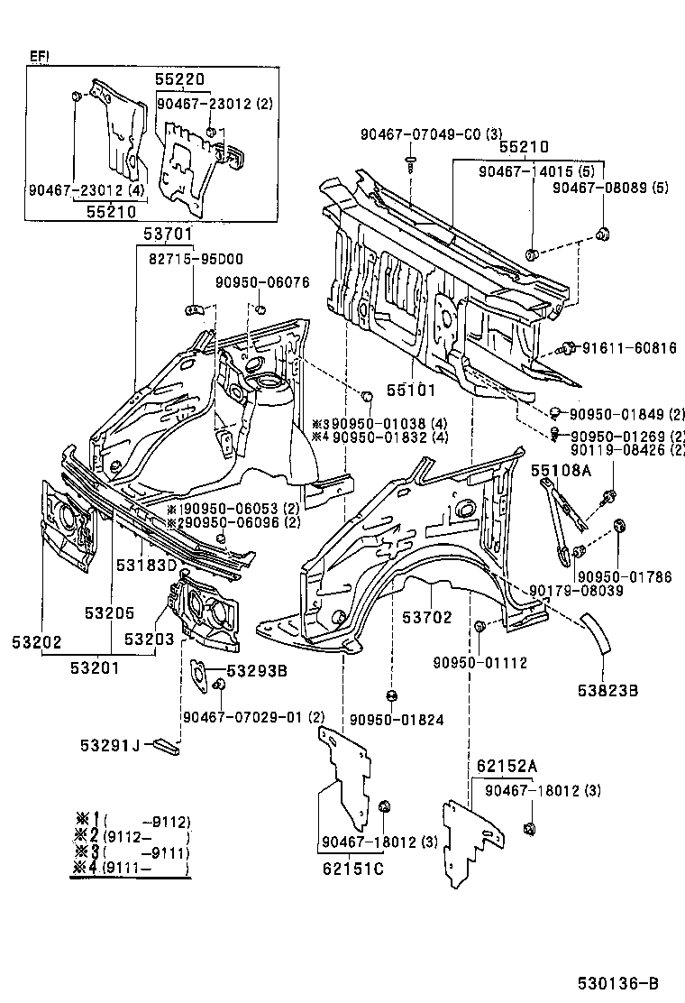 Front Fender Apron Dash Panel