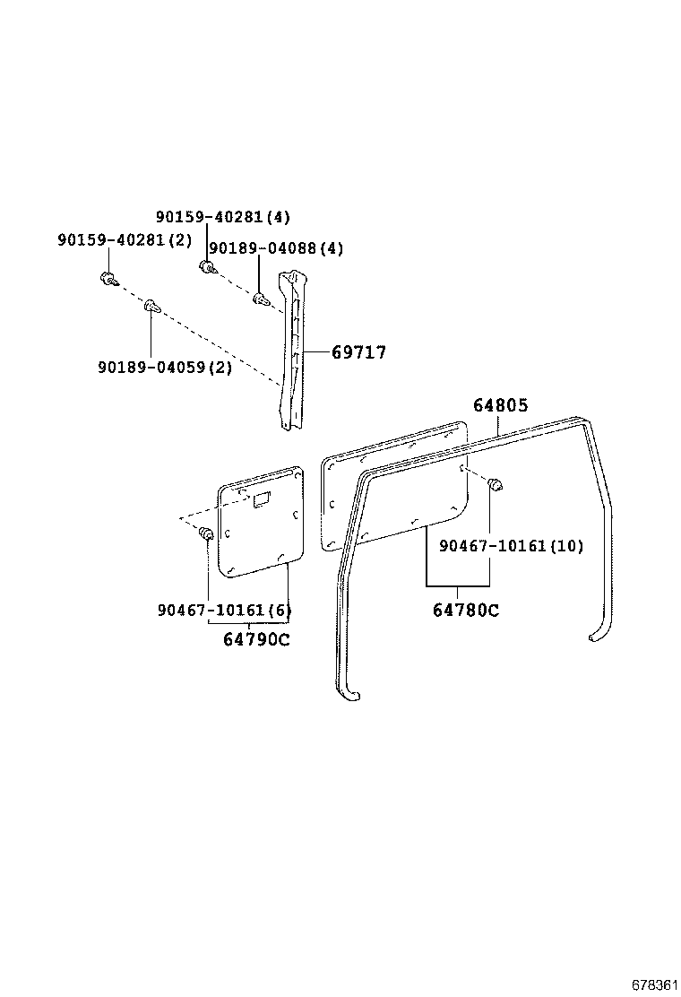 69717-60010-C0 Cover, Back Door Lock Control Link Toyota | YoshiParts
