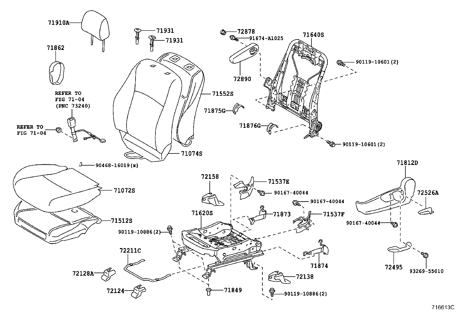 Asiento delantero y riel del asiento