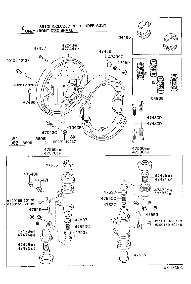 Rear Drum Brake Wheel Cylinder Backing Plate