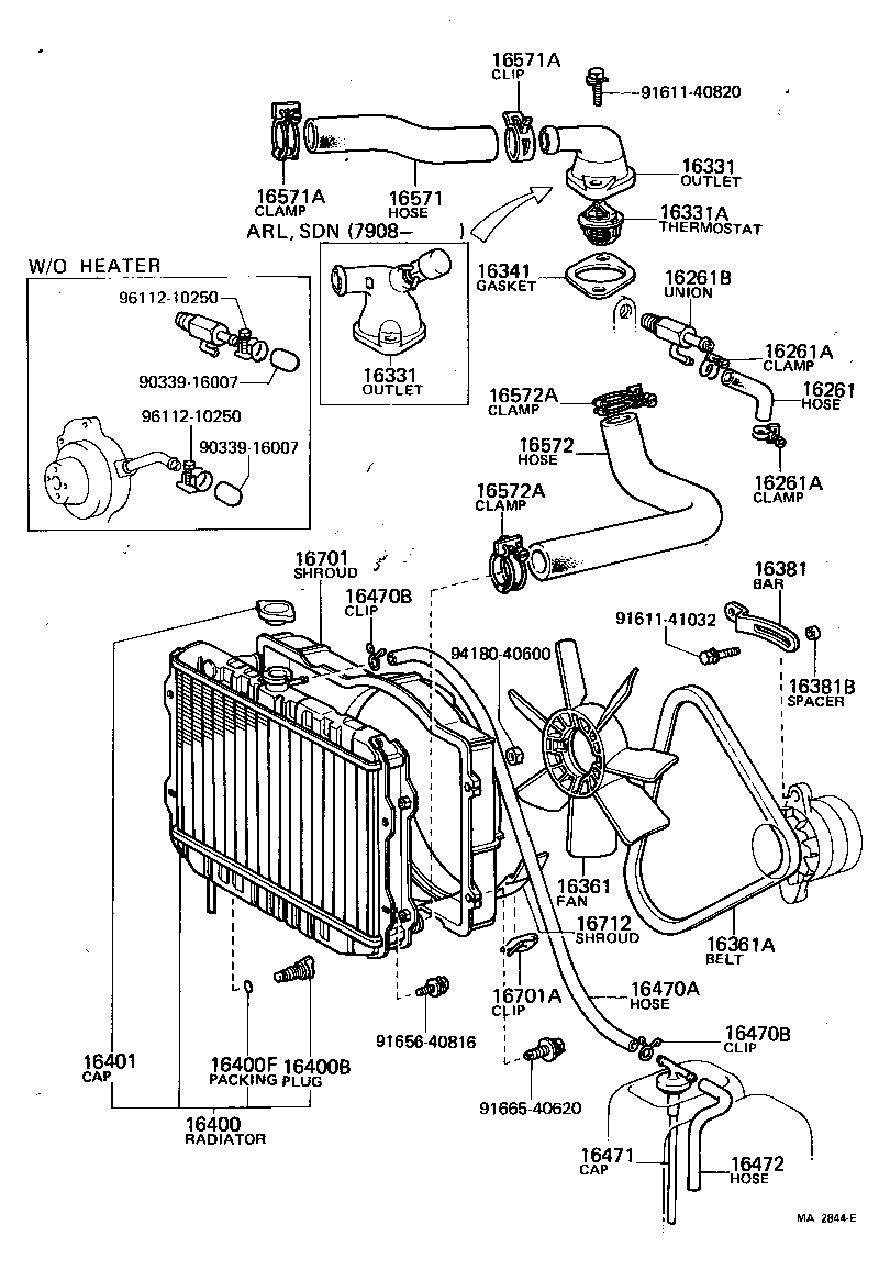 Radiator Water Outlet