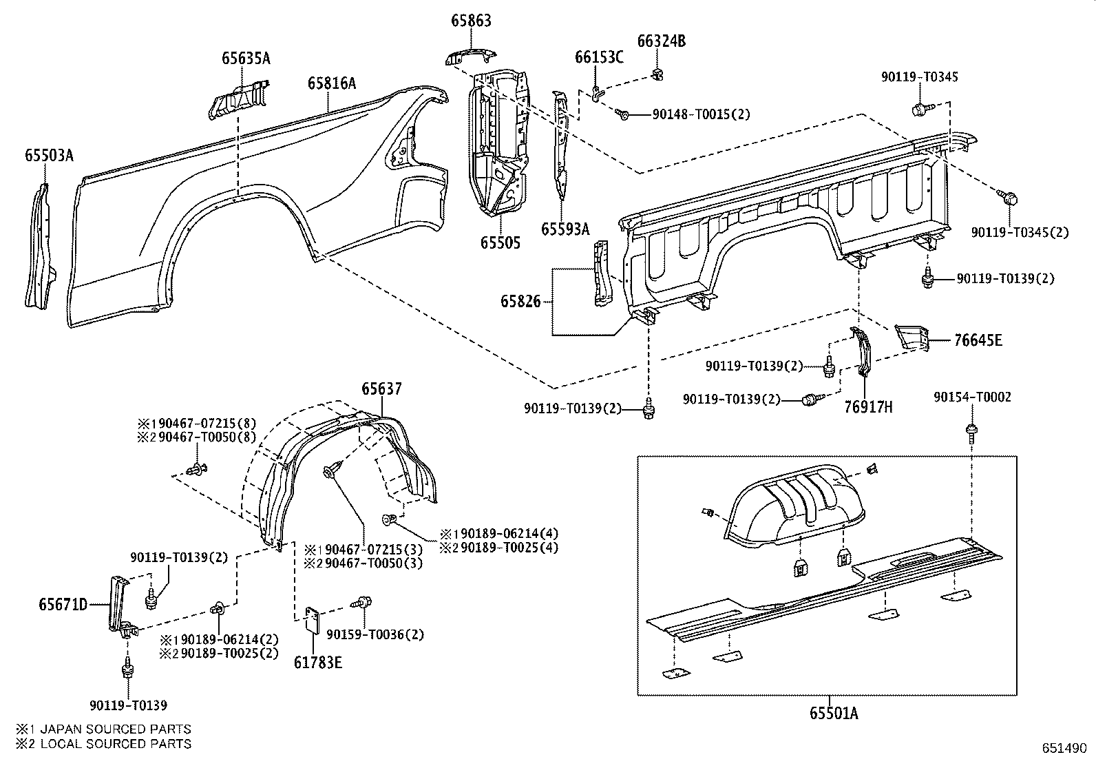Panel lateral de la carrocería trasera
