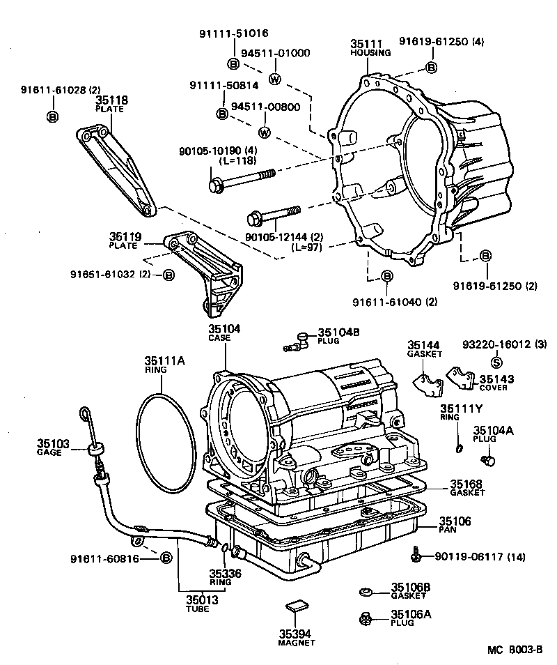 Caja de transmisión y cárter de aceite