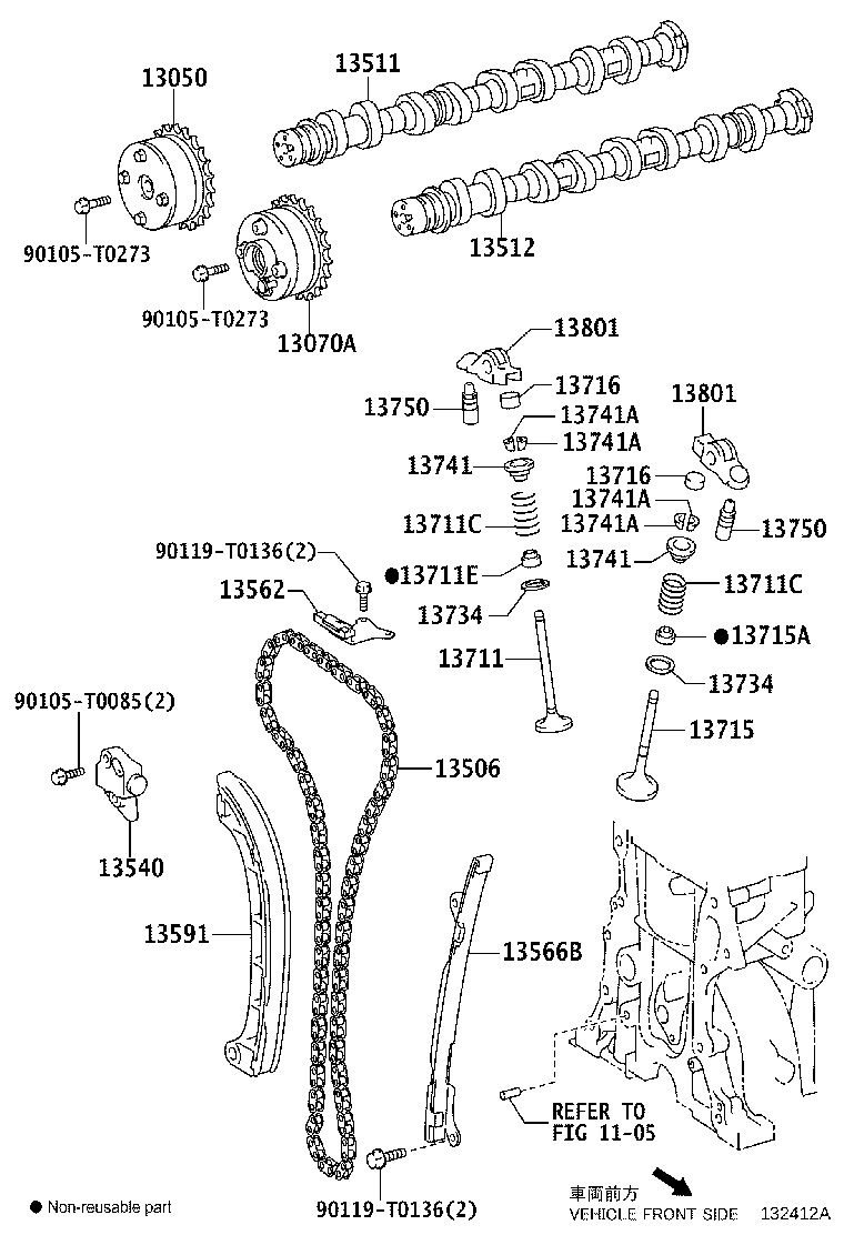 Árbol de levas y válvula