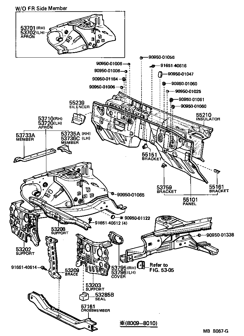 Front Fender Apron Dash Panel