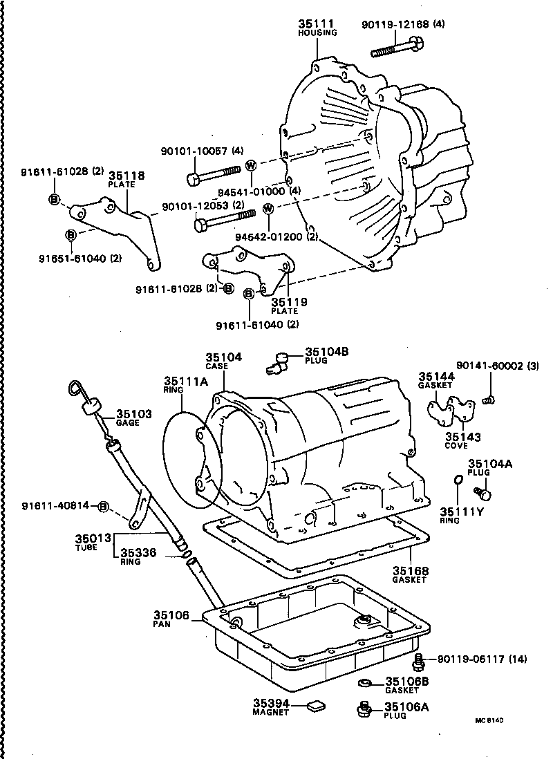 Caja de transmisión y cárter de aceite