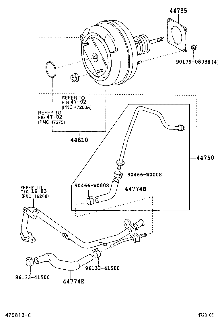 Refuerzo de freno y tubo de vacío