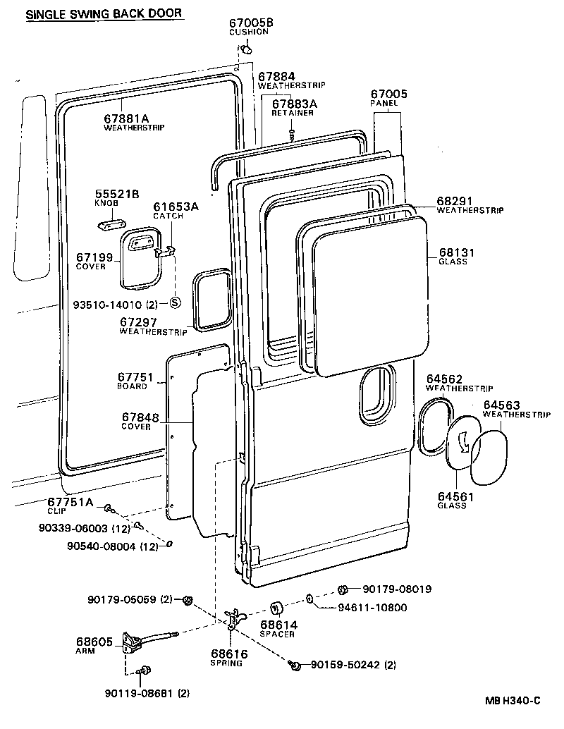 Back Door Panel Glass