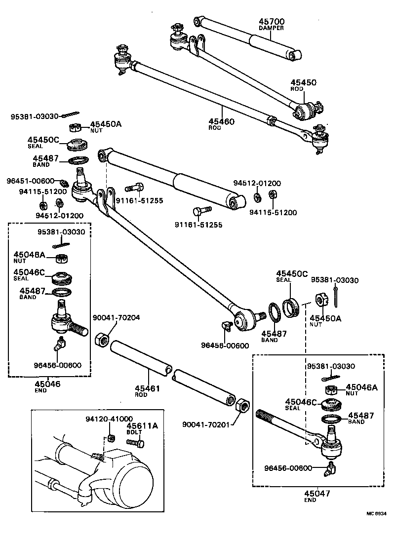 Enlace del mecanismo de dirección