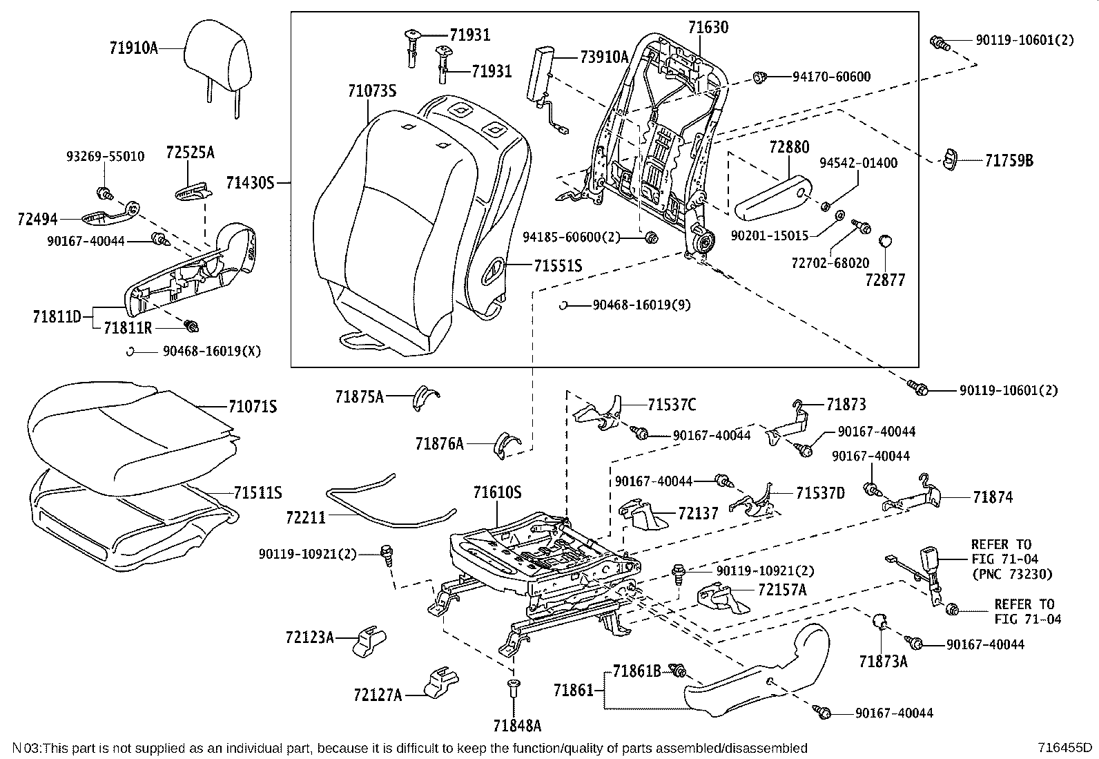 Asiento delantero y riel del asiento