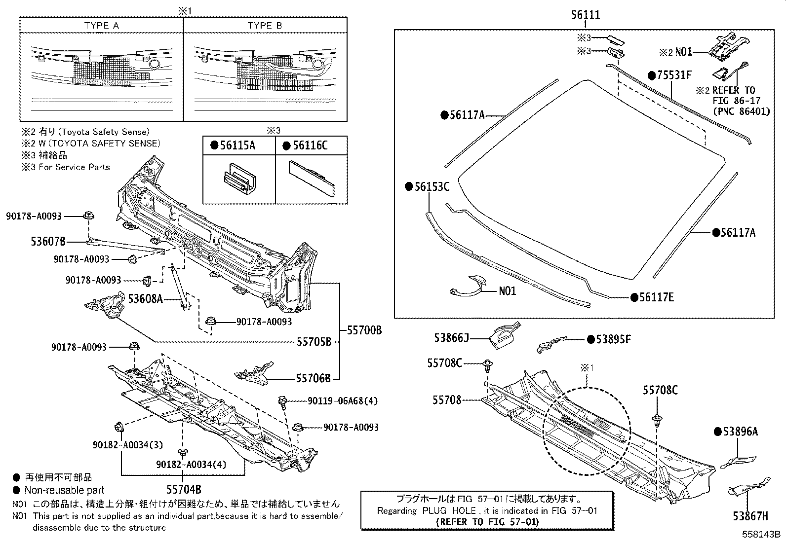 Cowl Panel & Windshield Glass