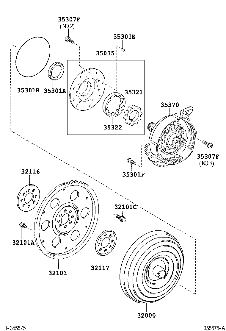 Torque Converter, Front Oil Pump & Chain