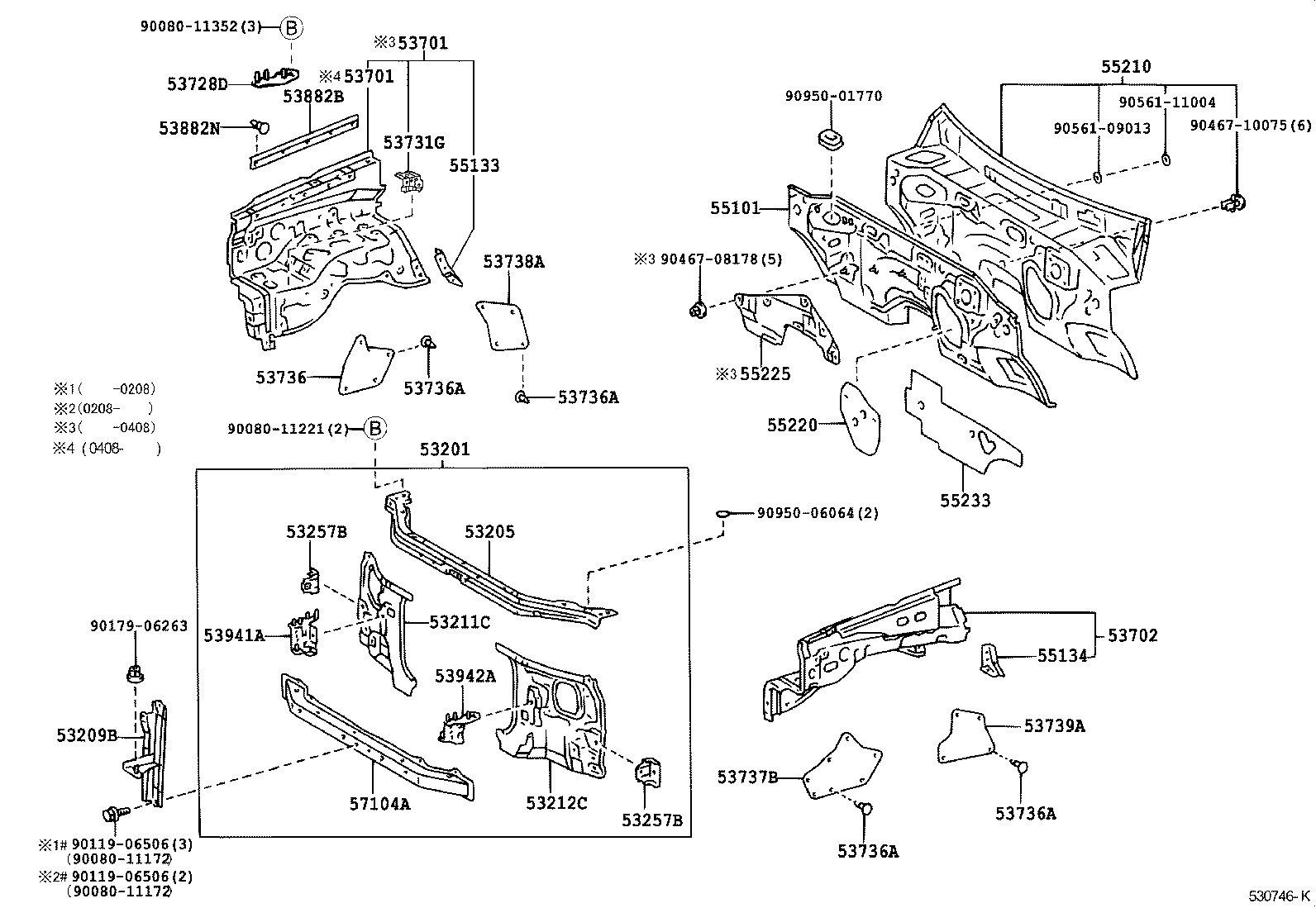 Front Fender Apron Dash Panel