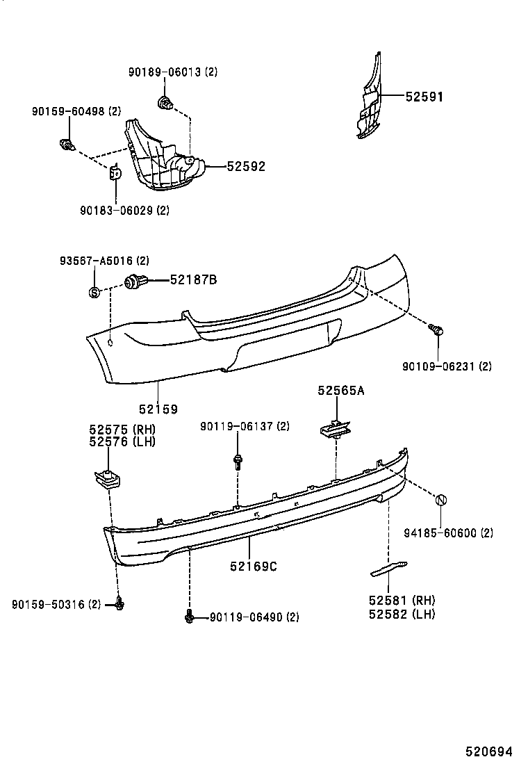Rear Bumper & Bumper Stay