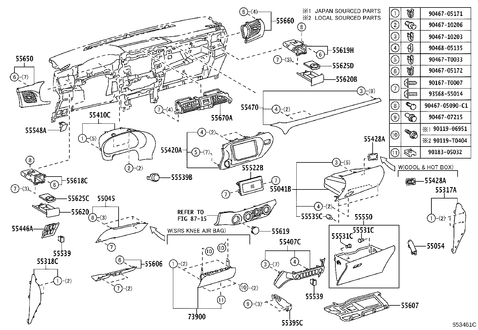 Instrument Panel Glove Compartment