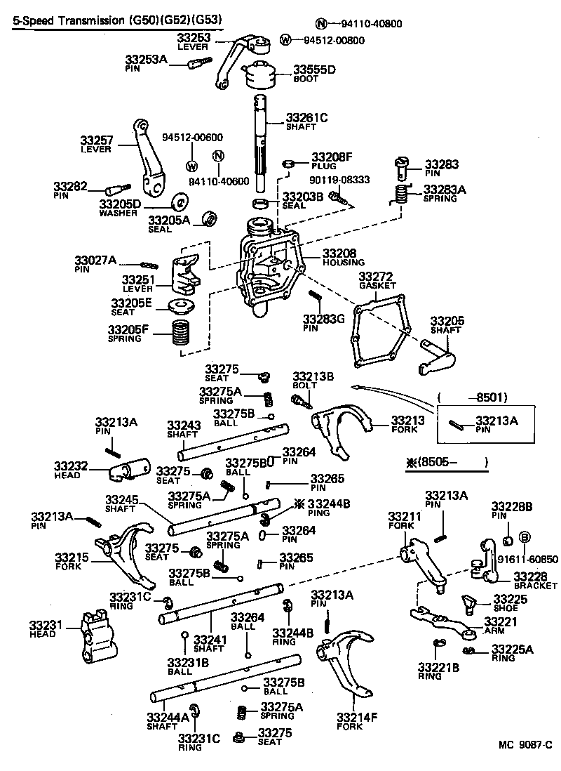 Gear Shift Fork Lever Shaft