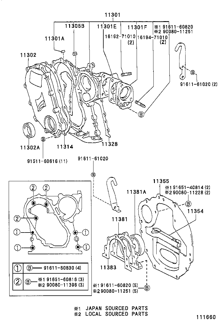 Timing Gear Cover & Rear End Plate