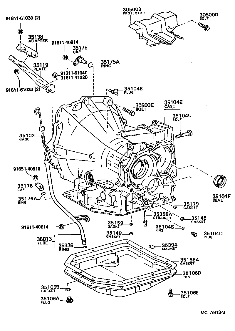 Caja de transmisión y cárter de aceite