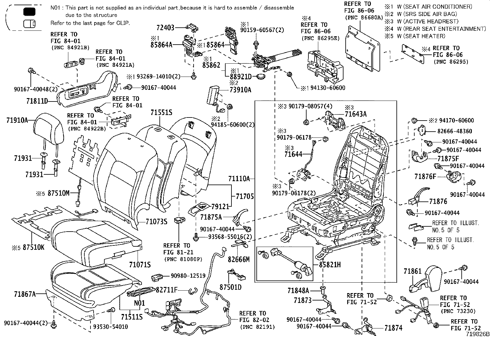 Asiento y pista del asiento