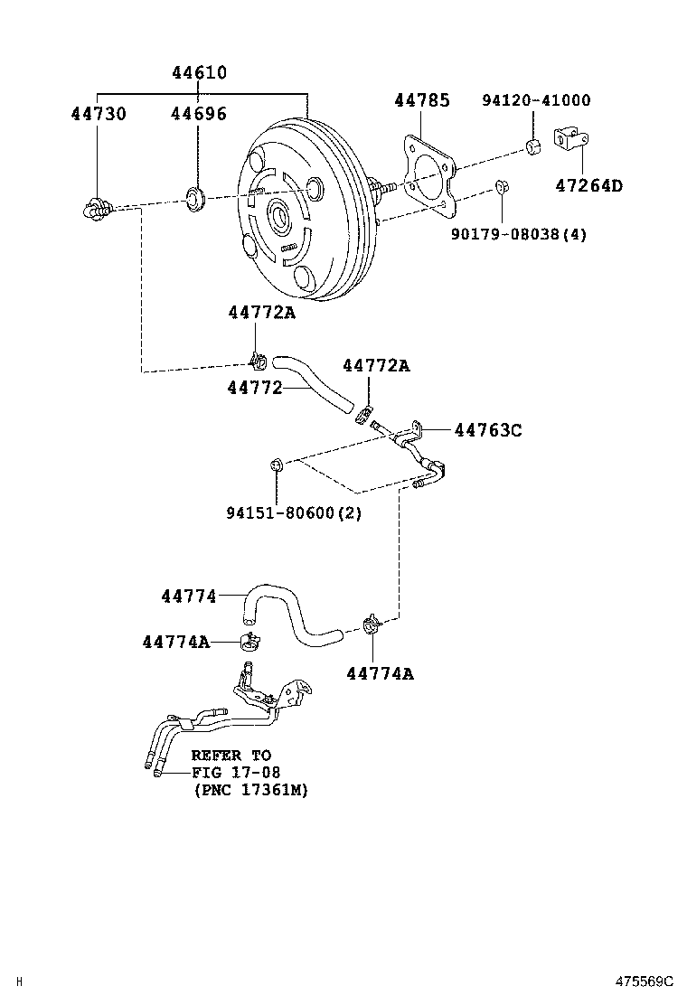 Refuerzo de freno y tubo de vacío