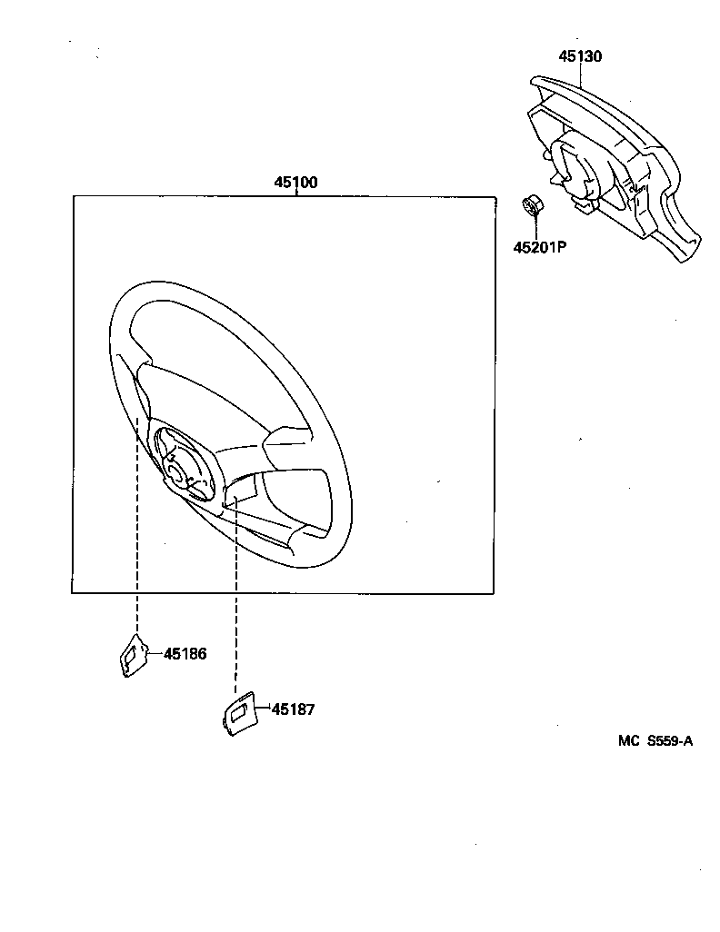 4518750030B1 Cover, Steering Wheel, Lower No.3 Toyota YoshiParts