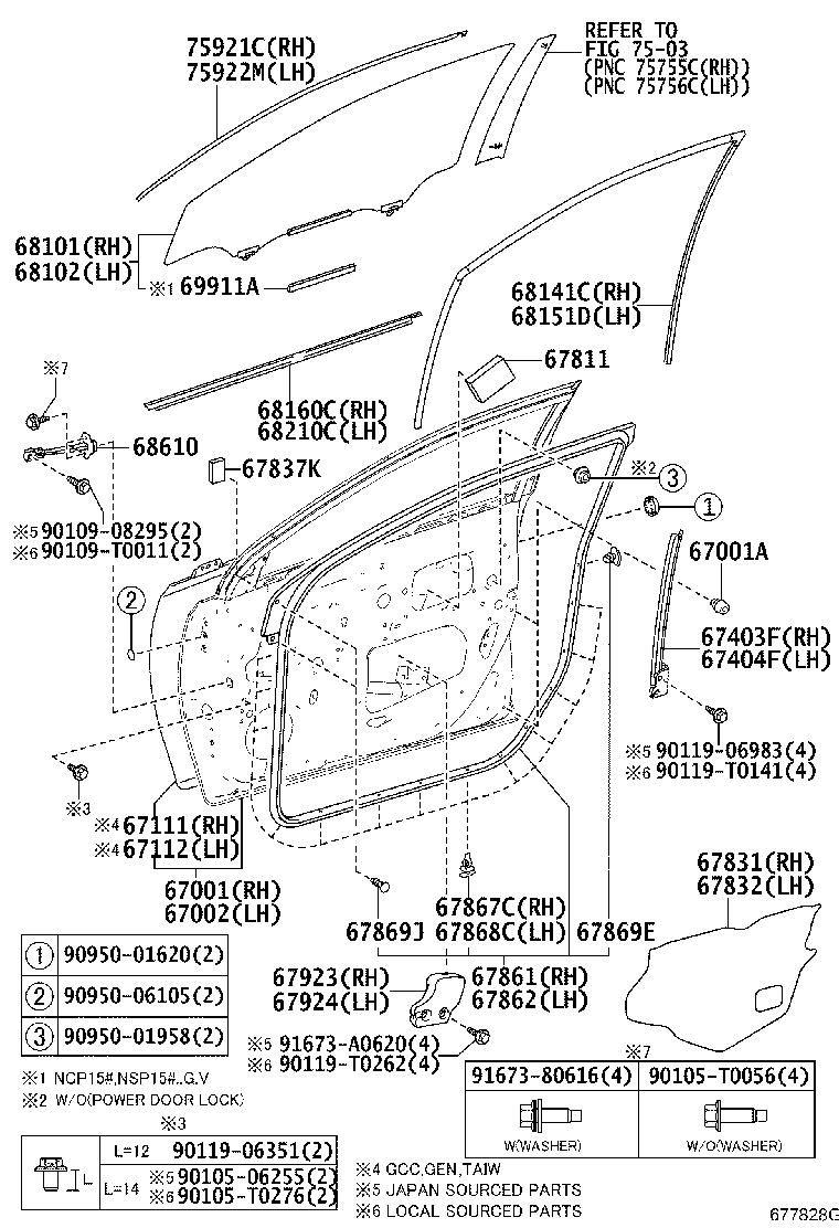 Panel de puerta delantera y vidrio