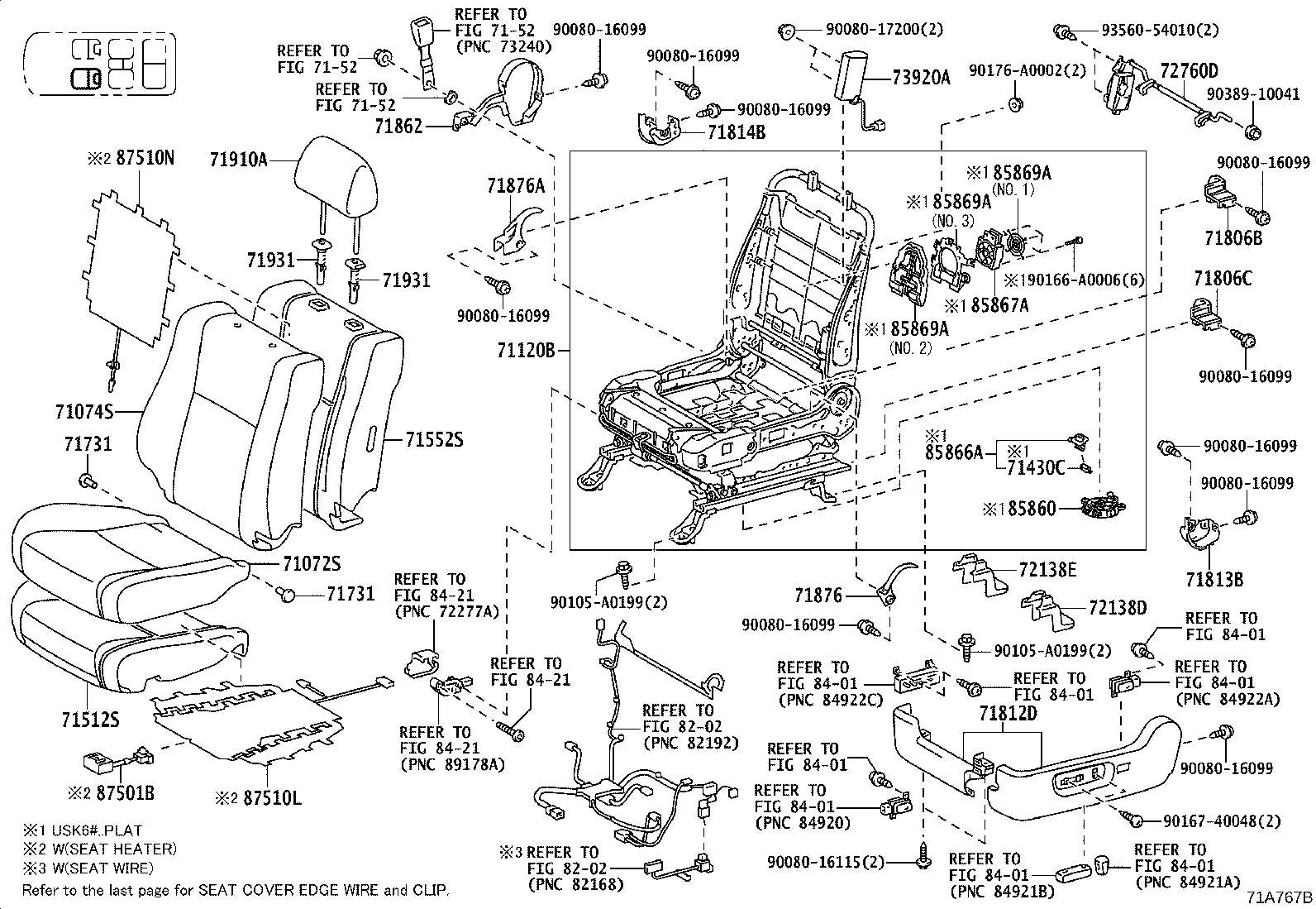 Asiento y pista del asiento