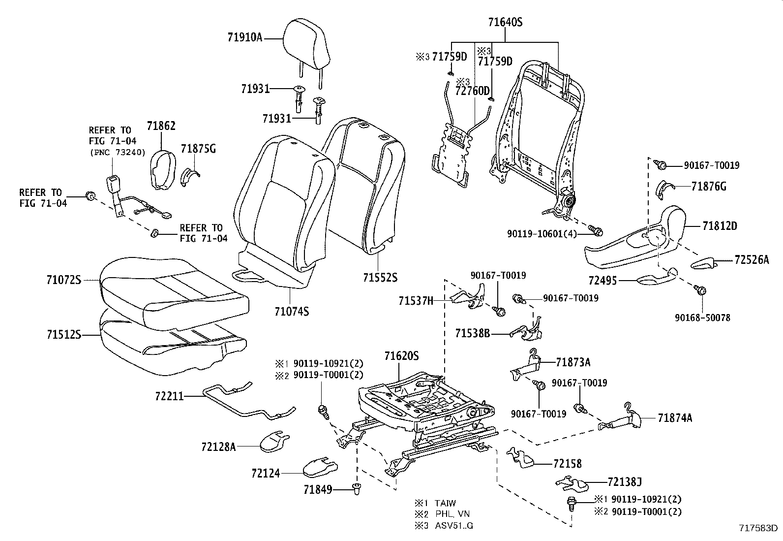 Asiento delantero y riel del asiento