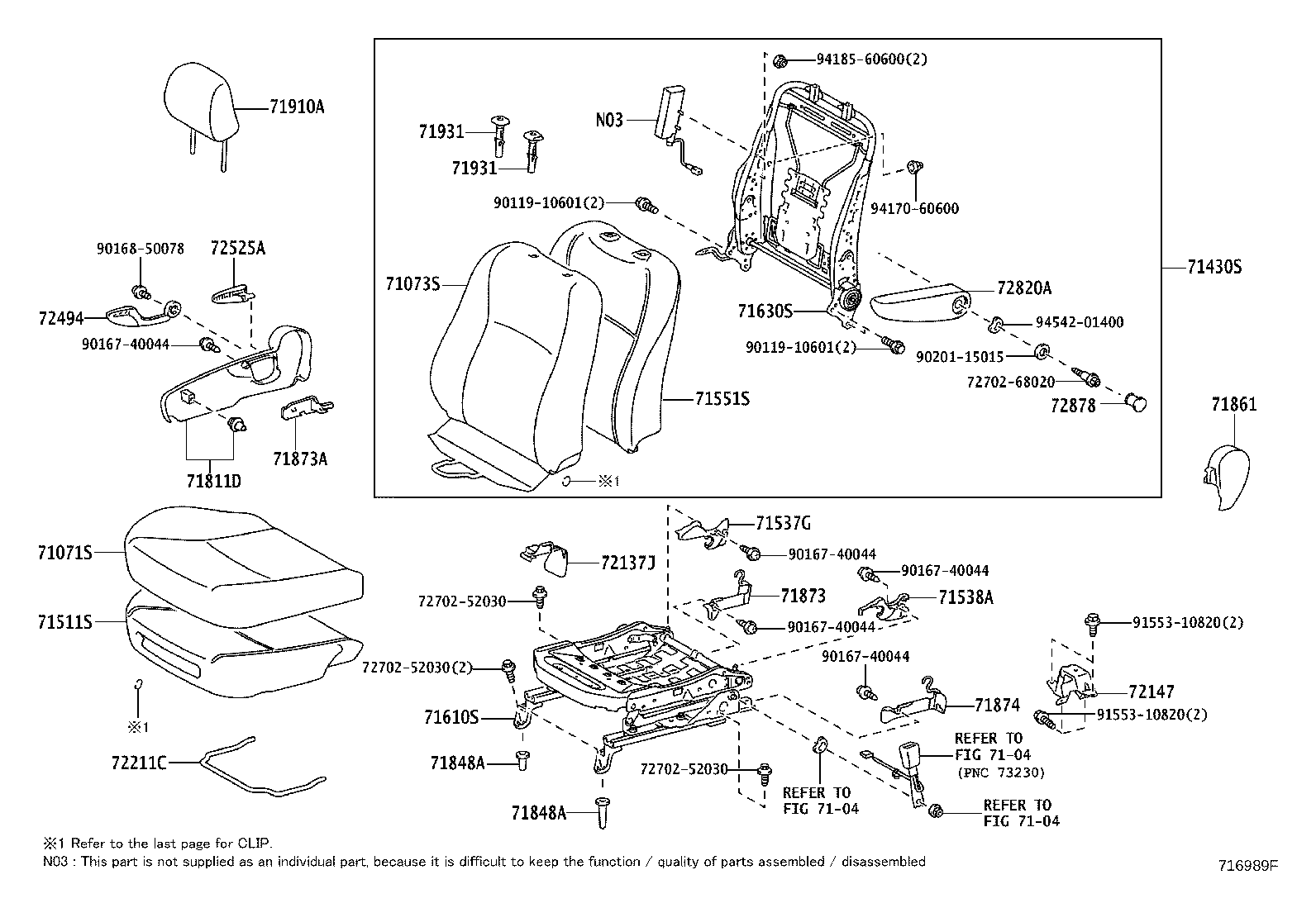 Asiento delantero y riel del asiento