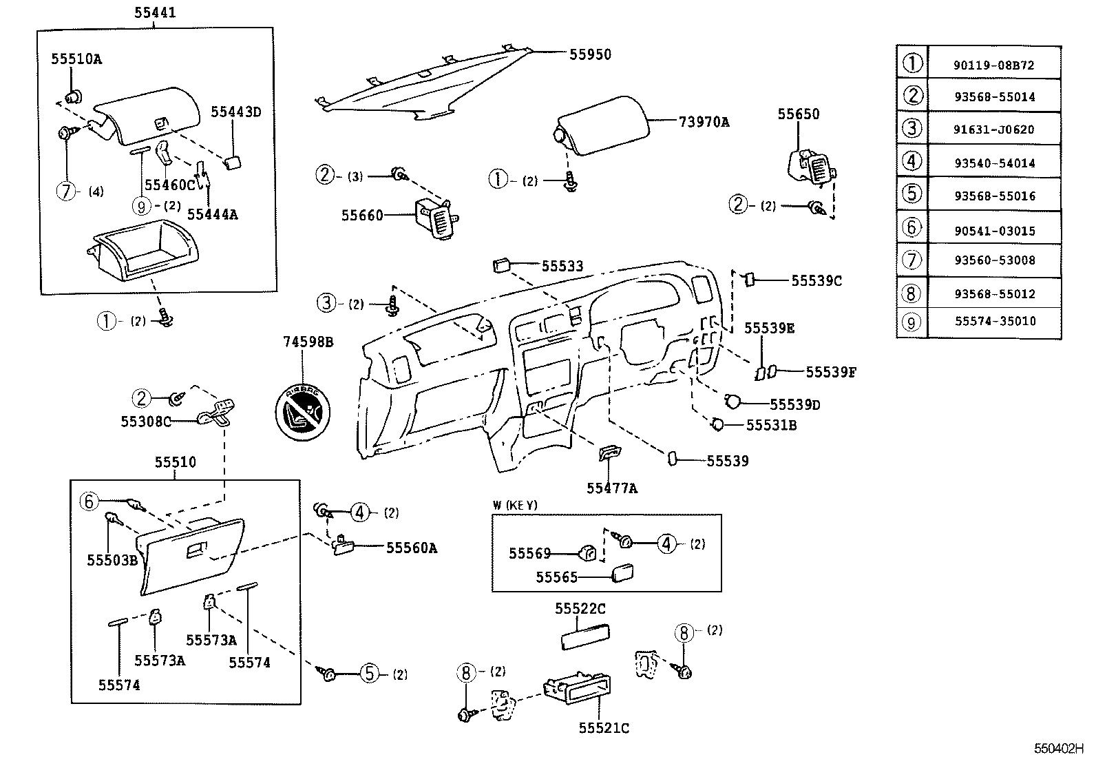 Instrument Panel Glove Compartment