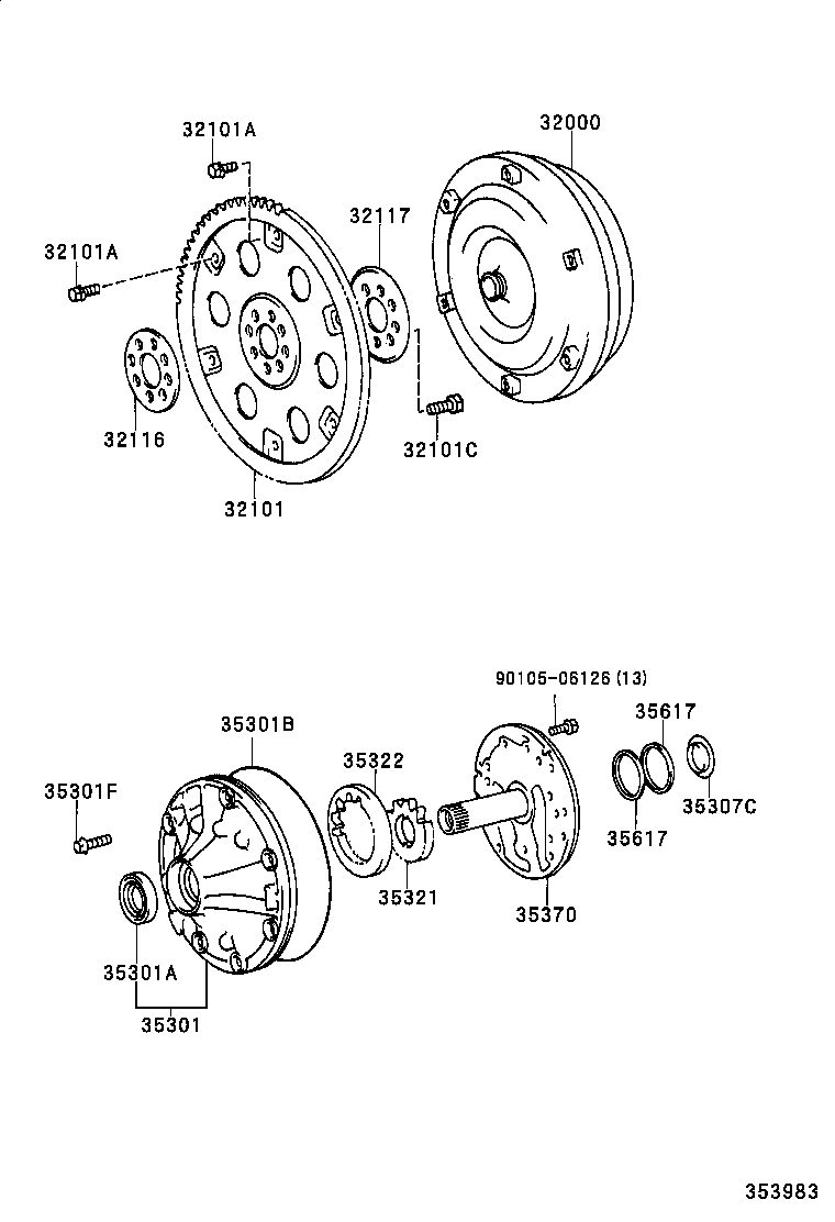 Torque Converter, Front Oil Pump & Chain