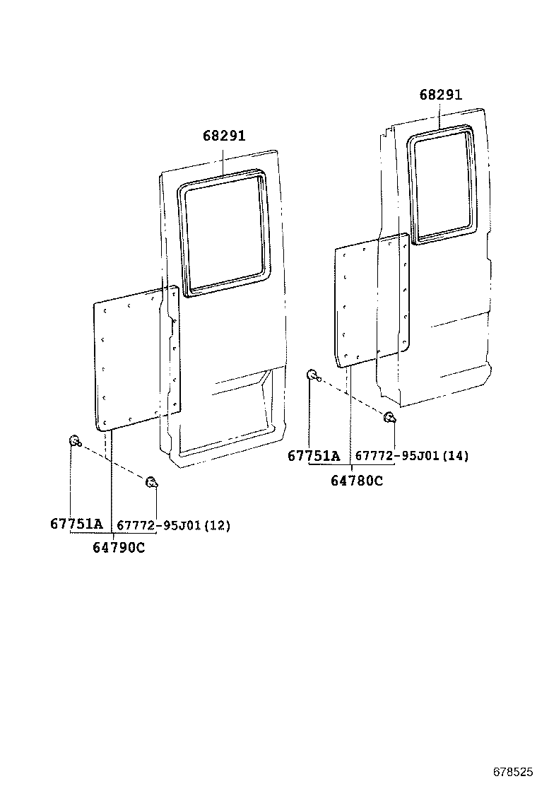 64790-36050-E0 Panel Assy, Back Door Trim, Lh Toyota | YoshiParts