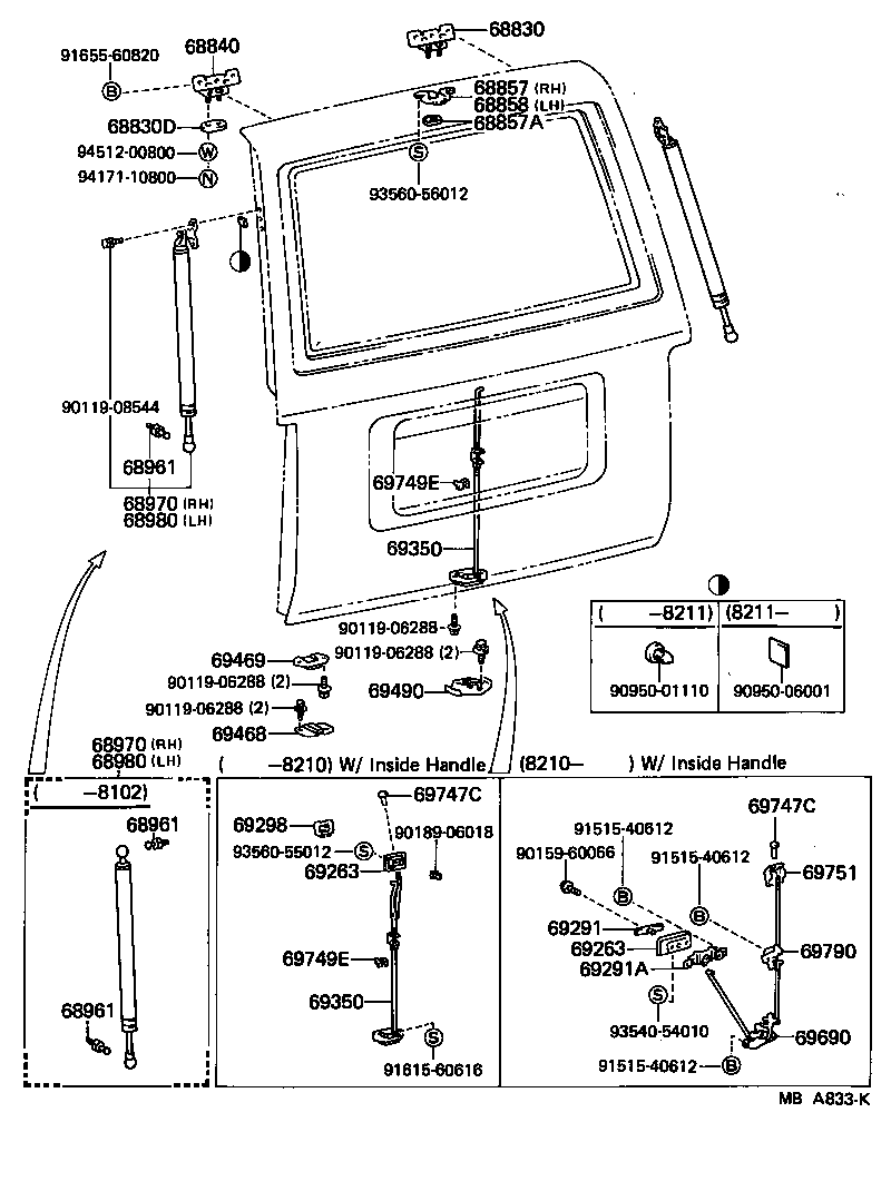 Bisagra de cerradura de puerta trasera