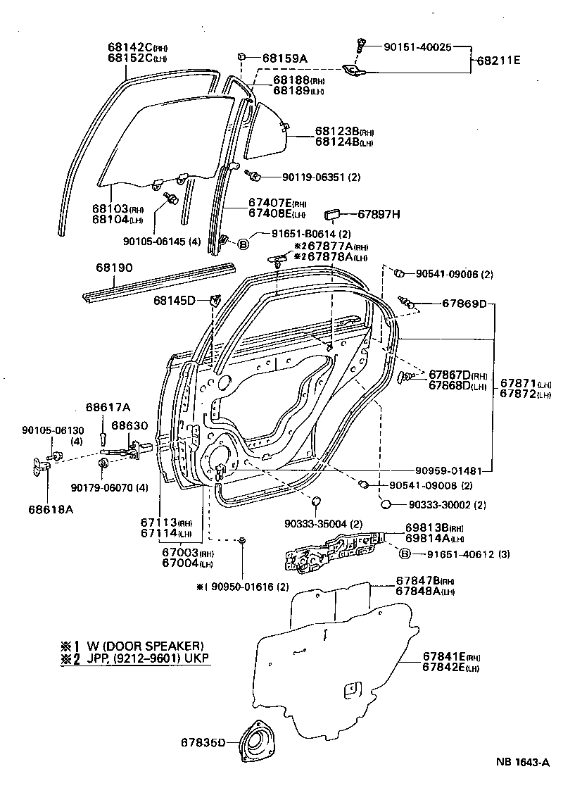 Panel de puerta trasera y vidrio