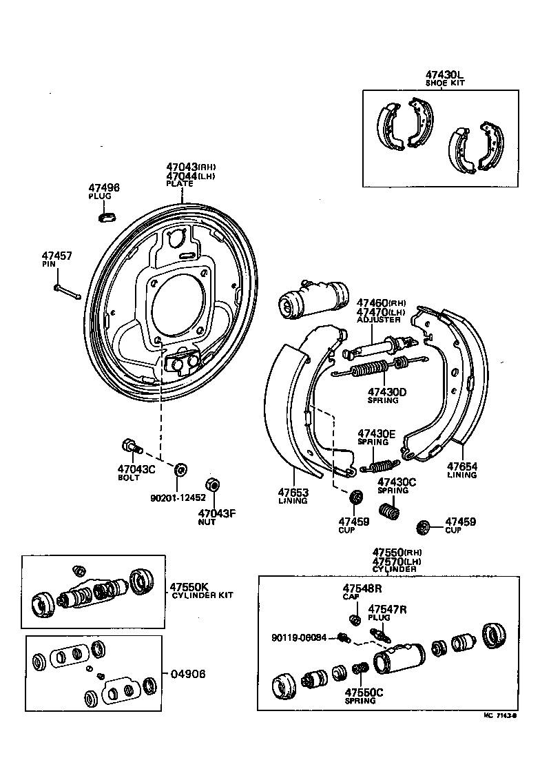 Rear Drum Brake Wheel Cylinder Backing Plate