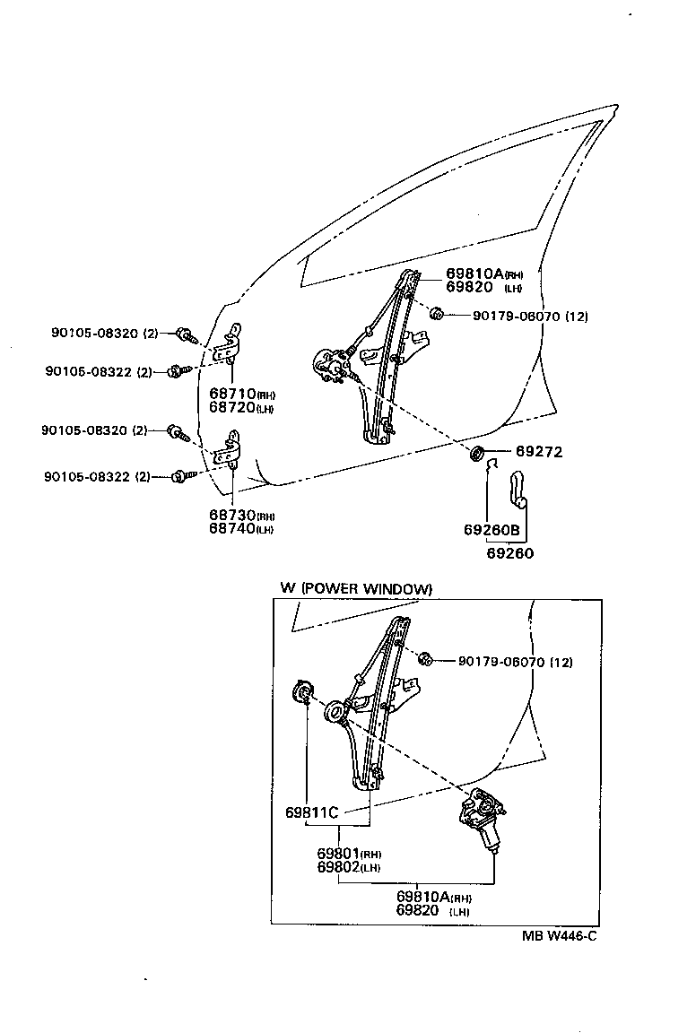Front Door Window Regulator Hinge