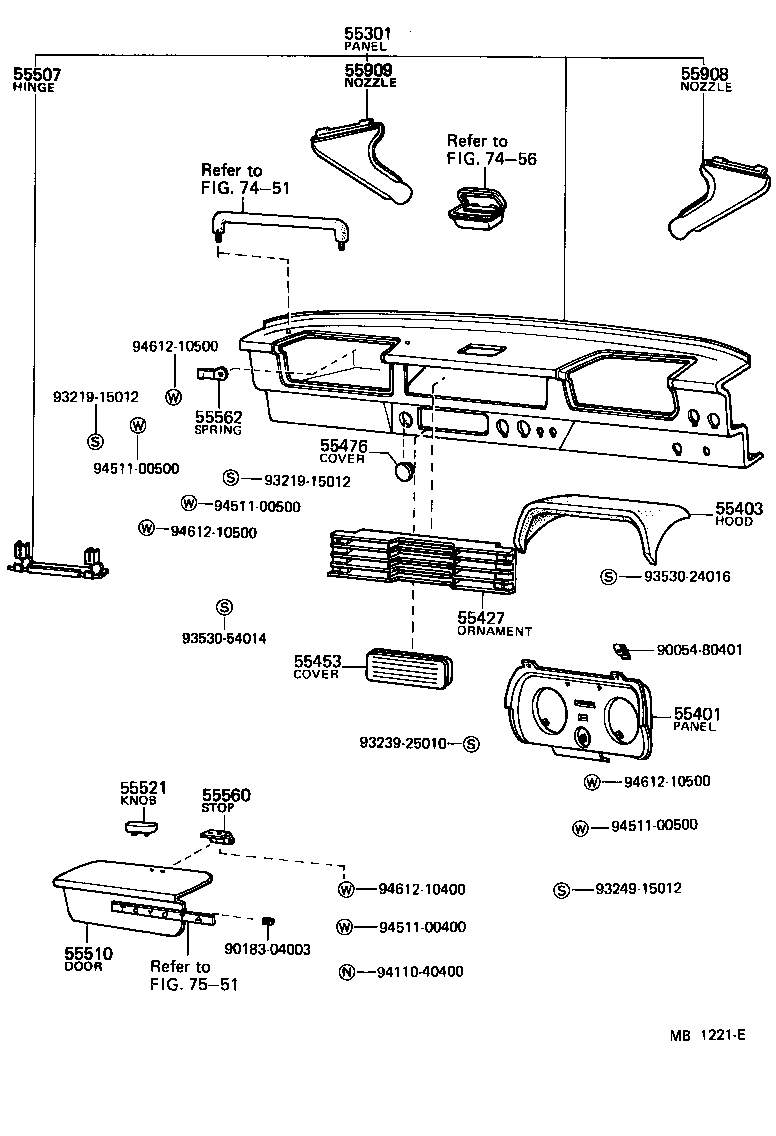 Instrument Panel Glove Compartment