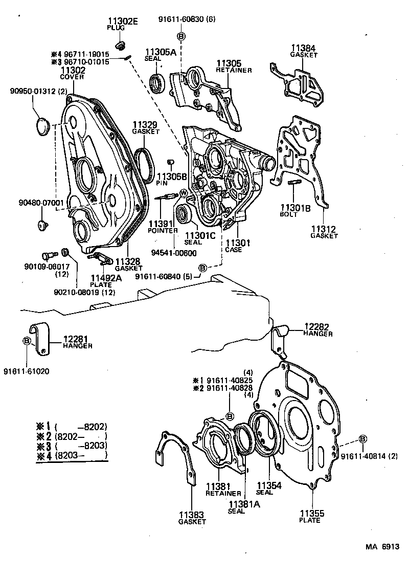 Cubierta del engranaje de distribución y placa final trasera