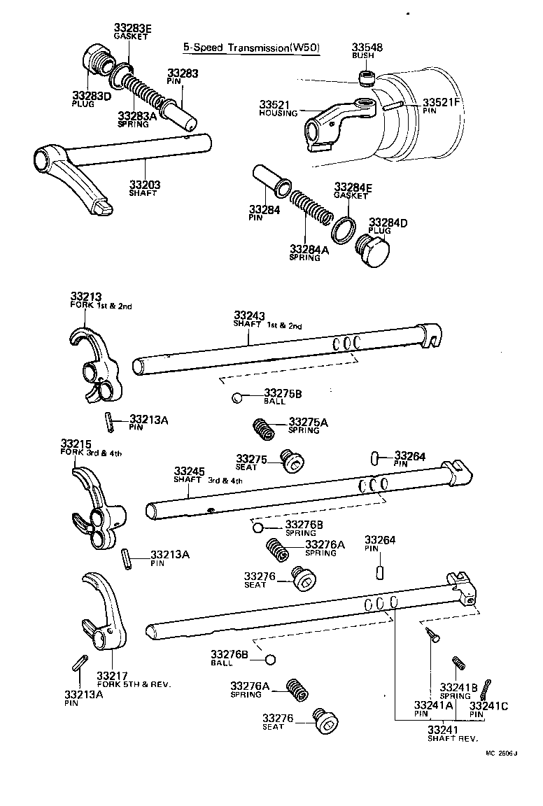 Gear Shift Fork Lever Shaft