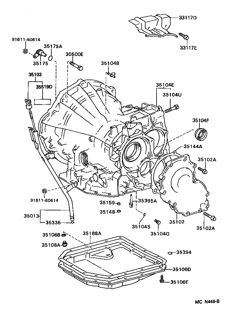 Caja de transmisión y cárter de aceite