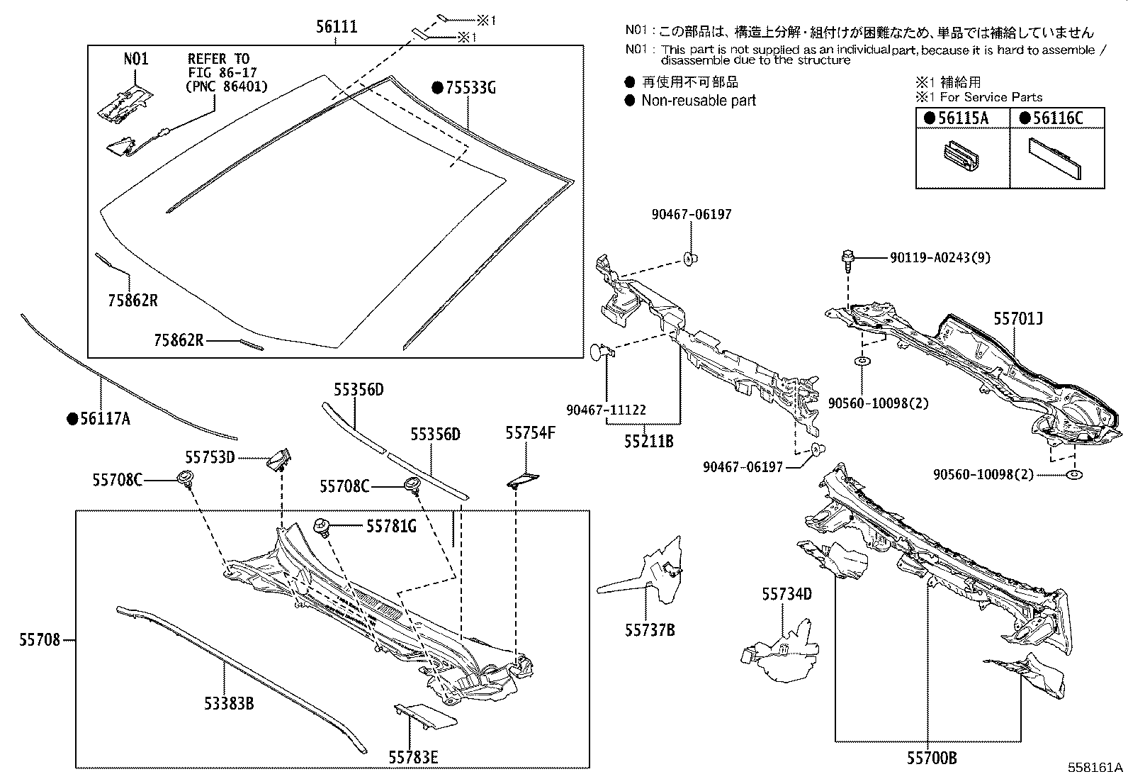 Cowl Panel & Windshield Glass