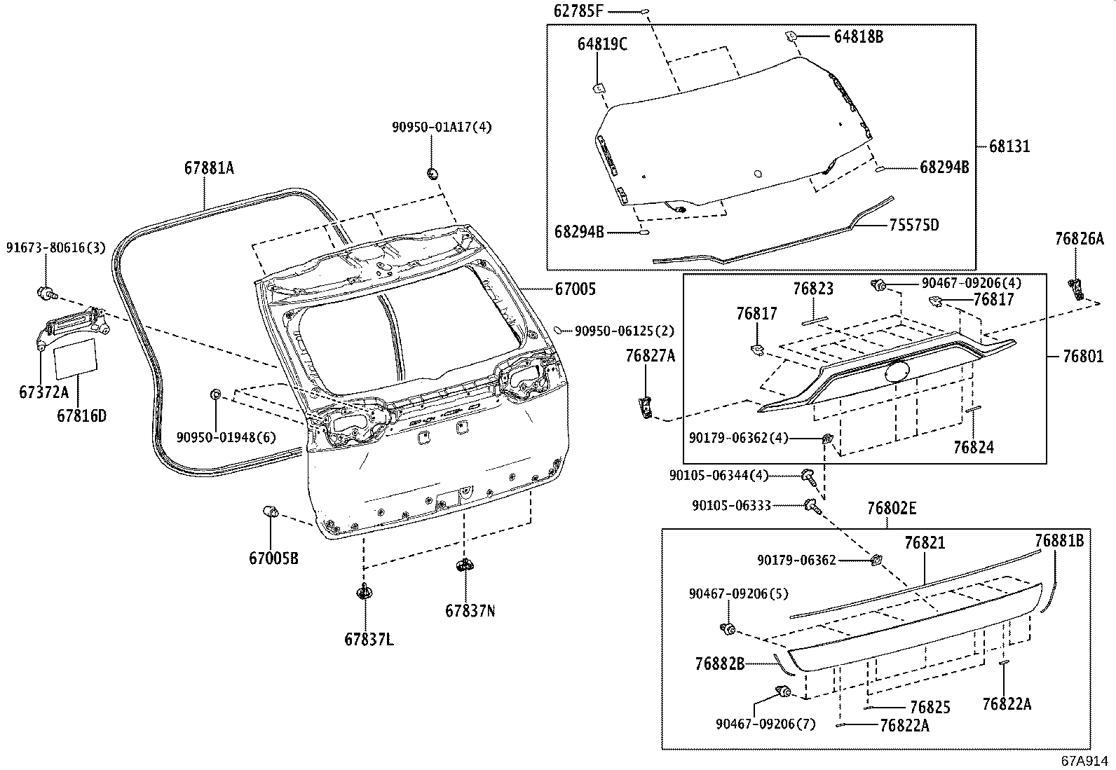 Vidrio del panel de la puerta trasera