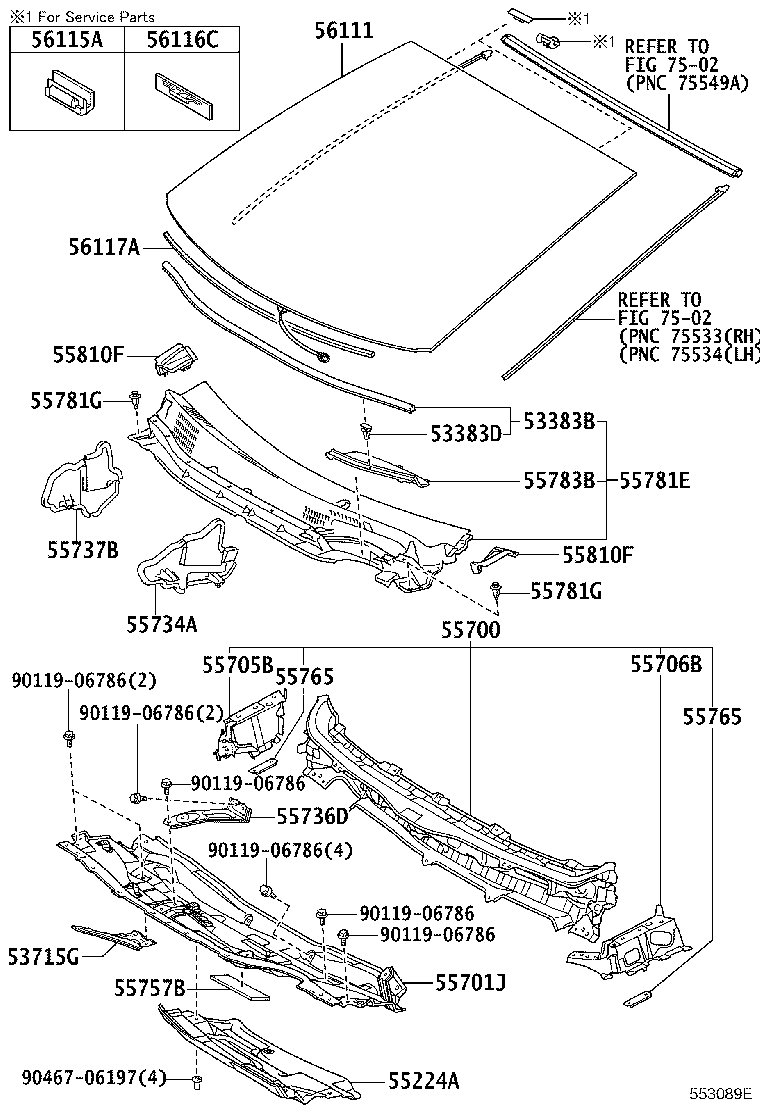 Cowl Panel & Windshield Glass