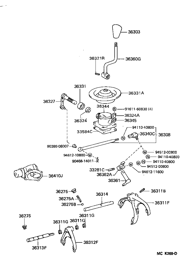 Transfer Lever & Shift Rod