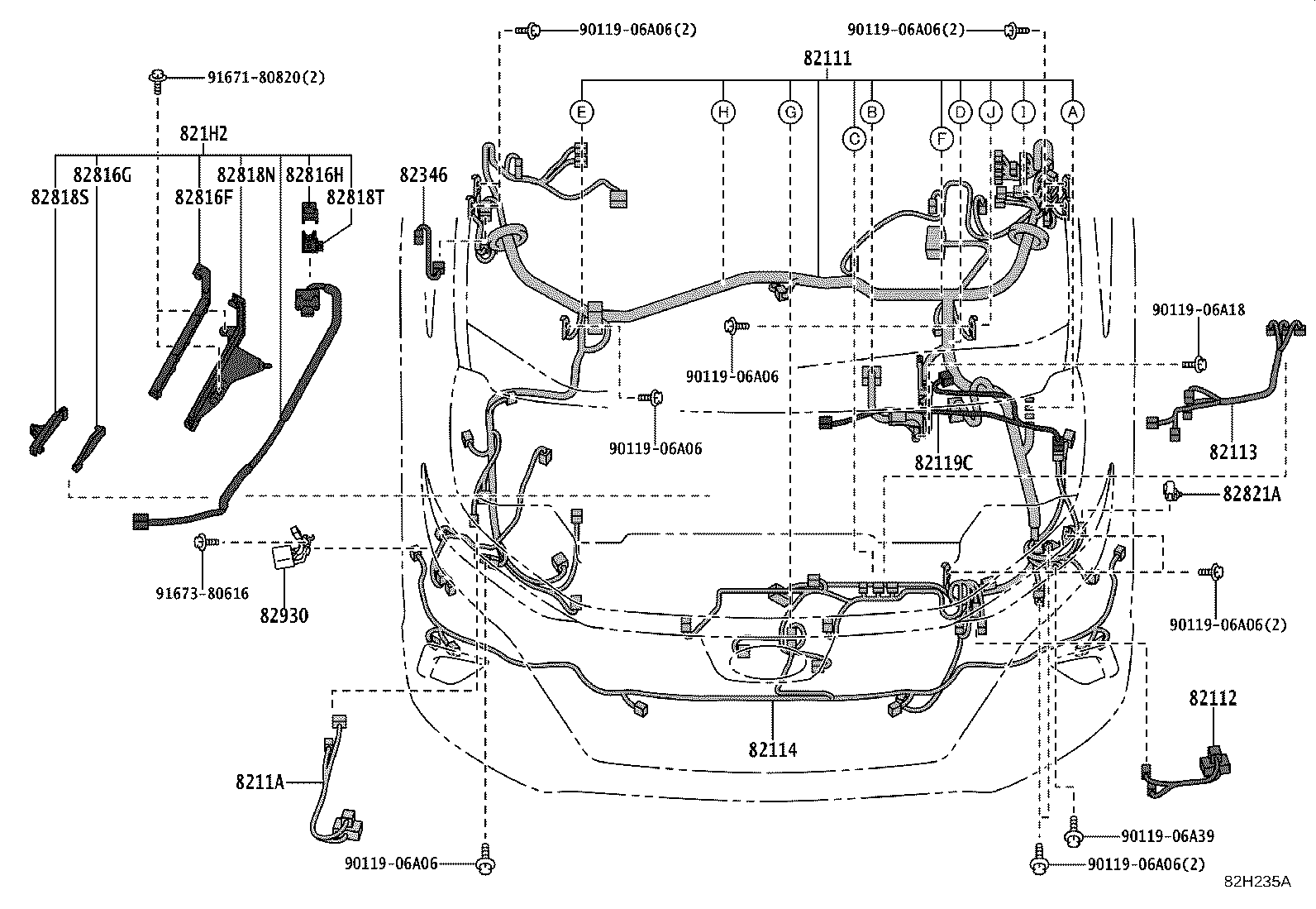 8211A-V2020 Wire, Engine Room, No.6 Toyota | YoshiParts
