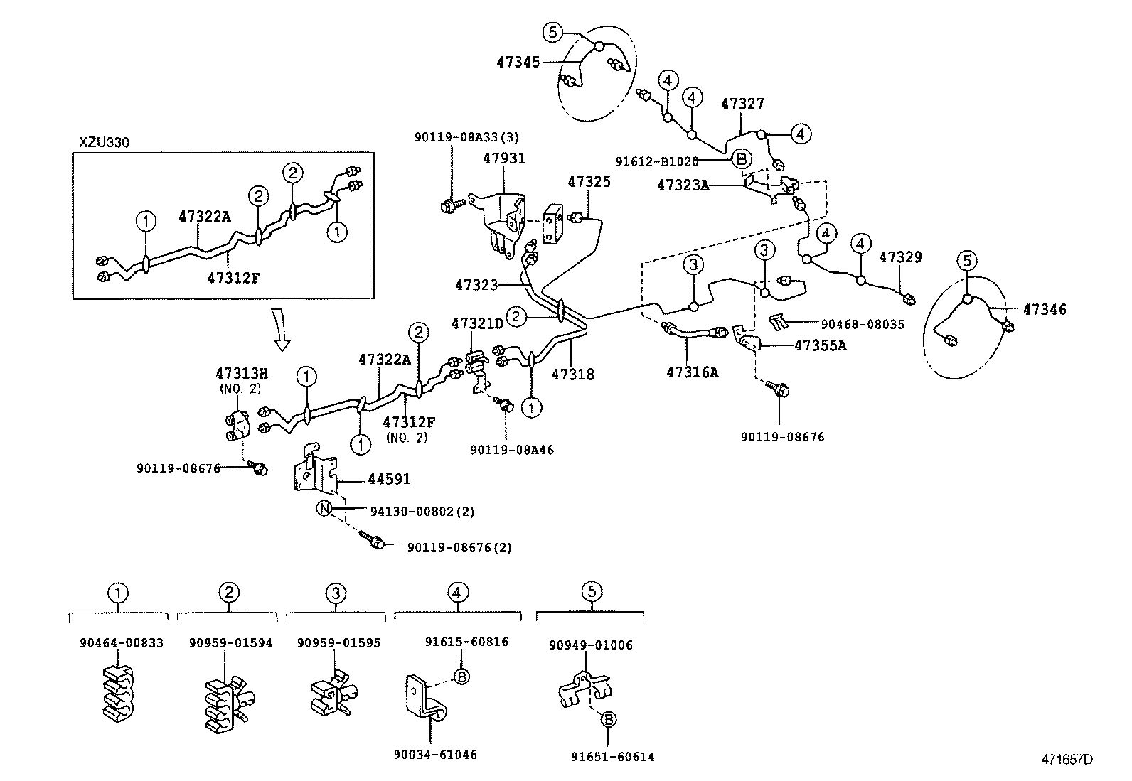 Abrazadera del tubo de freno