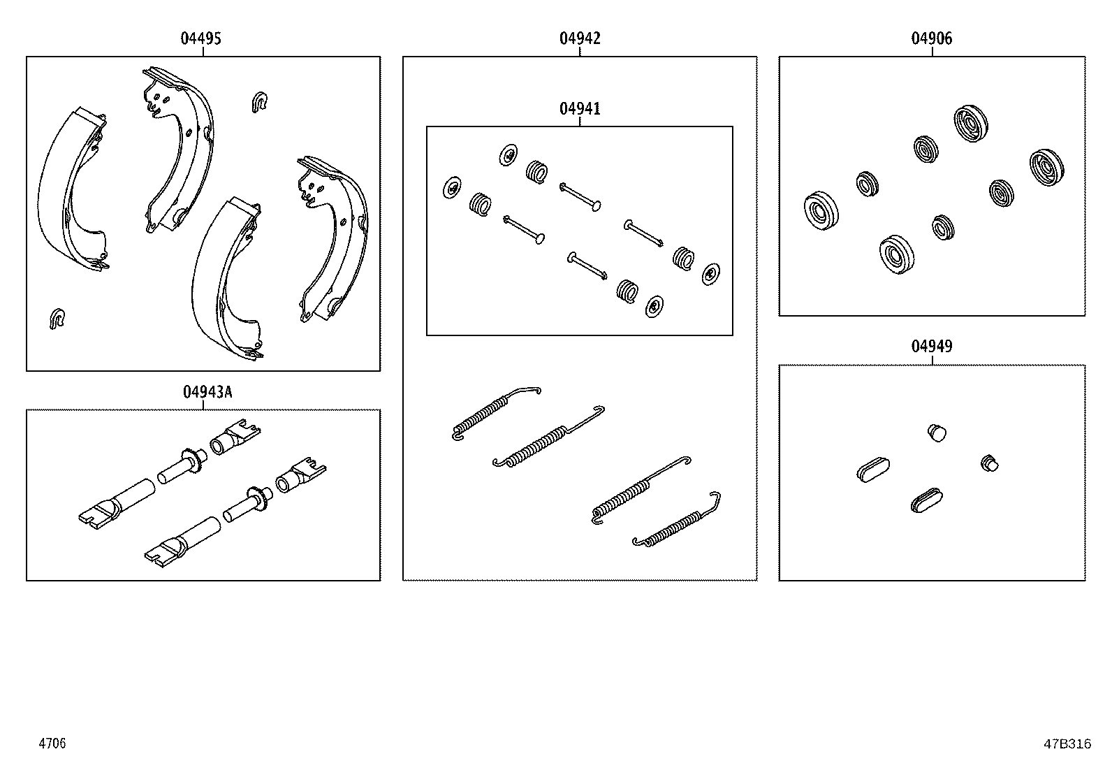 04495 BZ160 Shoe Kit Rear Brake Toyota YoshiParts 04495-bz160-shoe-kit-rear-brake-toyota-yoshiparts