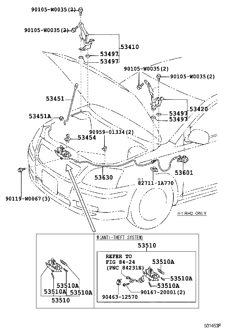 Hood Lock & Hinge